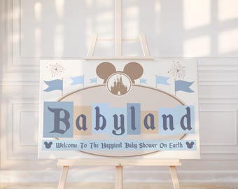 Disneyland Babyland Welcome Sign, Disney Baby Shower Decor (Digital Download)