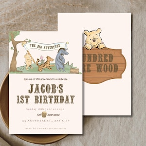 Editable Winnie The Pooh Birthday Invitation Template, Pooh Bear Party Invitation, ClassicPooh Invitations, Any Age, Birthday Invite