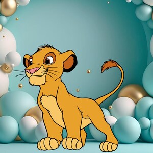 Simba CutOut, Simba Cutout Decor, Party Decoration, Lion King Theme Party, Birthday Party Stand Up Prop, DIGITAL Download