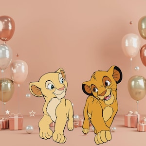 Lana And Simba CutOut, Simba Cutout Decor, Party Decoration, Lion King Theme Party, Birthday Party Stand Up Prop, DIGITAL Download