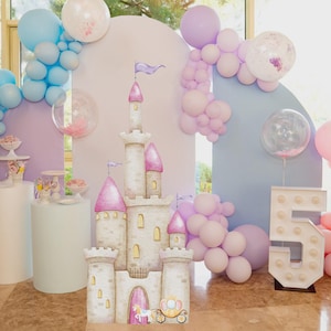 Schloss Ausschnitt, Prinzessin Rosa Schloss Ausschnitt Dekor, Prinzessin Party Dekoration Thema Baby Shower Birthday Party Stand Up Prop, digitaler Download