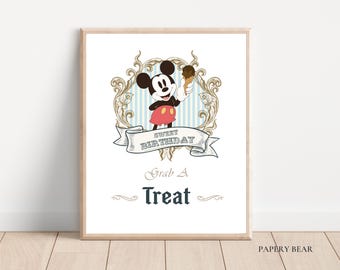 Minnie Mouse Birthday Treat Table Sign, Printable Decoration (JPG, PDF)