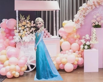 Elsa CutOut, Cute Princess Cutout Decor,Frozen Party Decoration Theme, Birthday Party Stand Up Prop, Digital Download