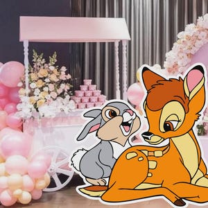 Cute deer CutOut Birthday Decoration, Big Decor, Bambi Decoration Theme Baby Shower Or Birthday Party, Stand Up Prop, Digital Download