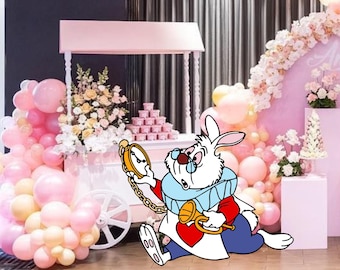 Alice In Wonderland White Rabbit Cutout, Party Decor (Digital Download)