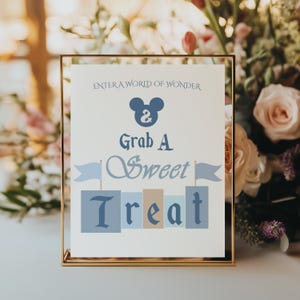 Printable Minnie and Mickey Favors Sign, Grab a Treat Sign, Table Sign, Birthday or Baby shower Decoration, Digital Download, Not Editable