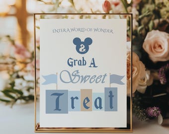 Minnie Mickey Favors Sign, Grab a Treat, Birthday Baby Shower (Digital Download)