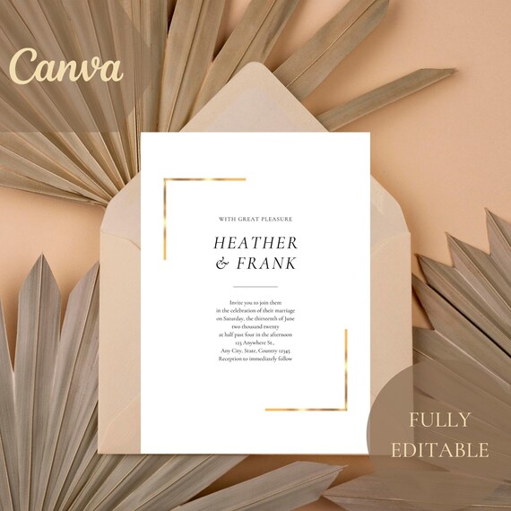 Printable Wedding Invitation Template Download Wedding Etsy