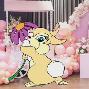 Cute Bunny CutOut Birthday Decoration, Big Decor, Bambi Decoration Theme Baby Shower Or Birthday Party, Stand Up Prop, Digital Download