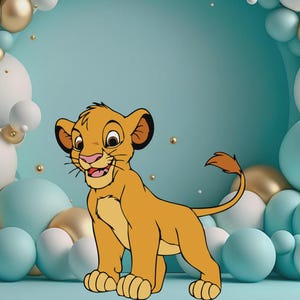 Simba CutOut, Simba Cutout Decor, Party Decoration, Lion King Theme Party, Birthday Party Stand Up Prop, DIGITAL Download