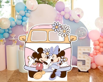 Mickey and Minnie Groovy Party Decor Cutout (Digital Download)