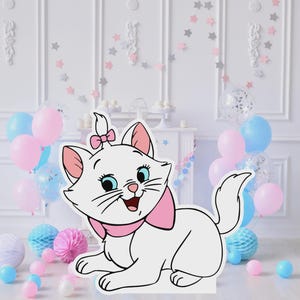Cute cats CutOut Birthday Decoration, Marie Big Decor, Decoration Theme Birthday Party, Stand Up Prop, Digital Download