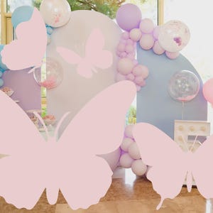 Ritaglio di farfalla, 3 farfalle decorazione di compleanno, decorazione per feste tema baby shower o festa di compleanno stand up prop, download digitale