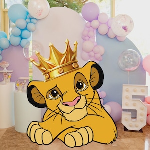 Simba CutOut, Simba Cutout Decor, Party Decoration, Lion King Theme Party, Birthday Party Stand Up Prop, DIGITAL Download