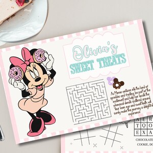 Editable Disneyland Party Placemat, Minnie Place Mat, Minnie Theme ...