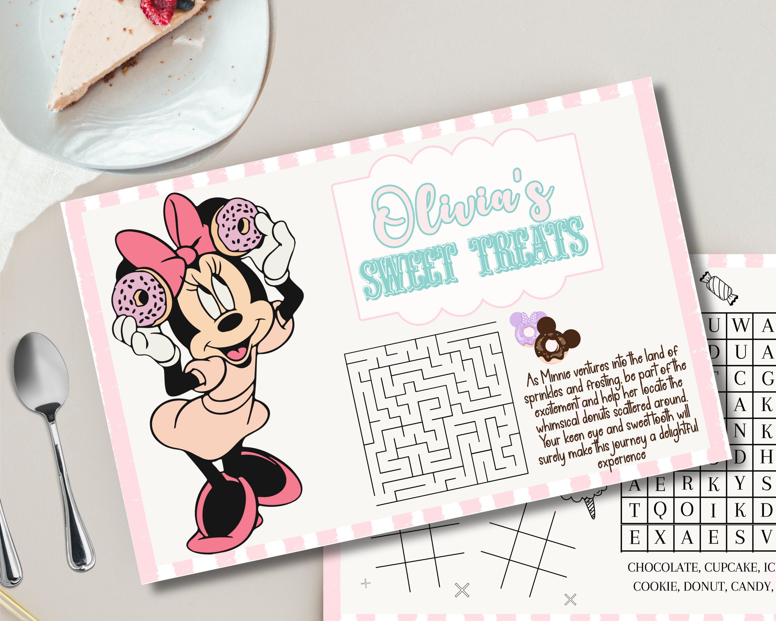 Editable Disneyland Party Placemat, Minnie Place Mat, Minnie Theme ...