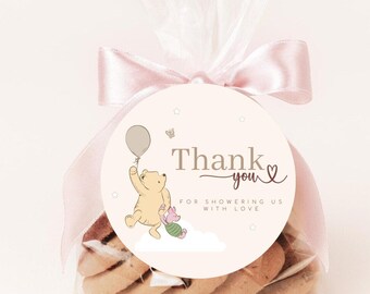 Babyparty Geschenkanhänger Winnie Puuh, Gender Neutral Decor (digital, druckbar)