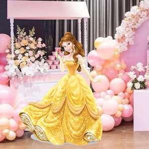 Belle CutOut, Cute Princess Cutout Decor, Belle Party Decoration Theme, Birthday Party Stand Up Prop, Digital Download