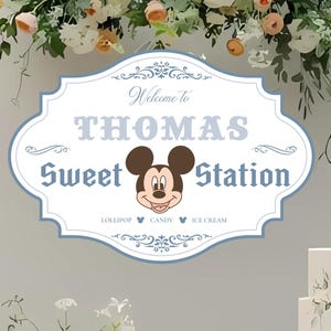 Mouse Sweet Treats Birthday Sign, Welcome Printable Baby Shower Or Birthday Sweets Table Sign, Candy Sweets Theme Party, Digital Download