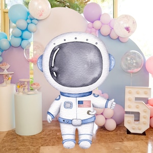 Recorte de astronauta, decoración recortada del espacio exterior, decoración para fiesta espacial, baby shower o fiesta de cumpleaños, accesorio de pie, descarga digital