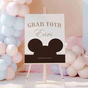 We&#39;ve Got Ears Say Cheers Sign Party Decor, Grab You Ears, Mickey Mouse Theme Birthday Party Sign, We Have Ears, DIGITAL Download
