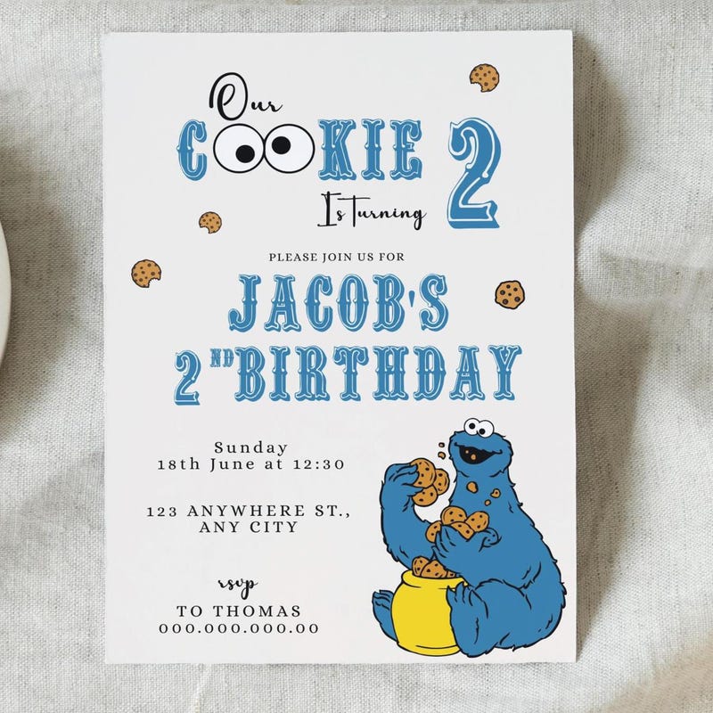Cookie Monster Card - Etsy