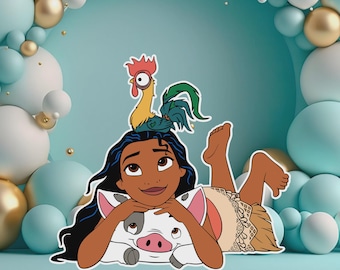 Recorte decorativo para fiesta de cumpleaños de Moana (descarga digital)