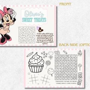 Editable Disneyland Party Placemat, Minnie Place Mat, Minnie Theme ...
