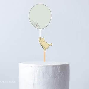 Winnie the Pooh Ballon Cupcake Topper Dekorationen, Party Dekoration Mittelstücke, Classic Pooh Bear CutOut Vintage Pooh Cake Topper, Digital