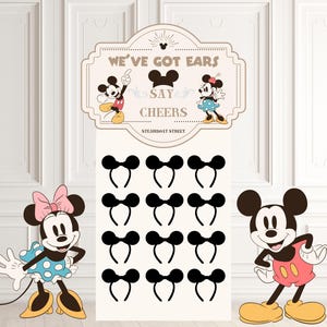 We&#39;ve Got Ears Say Cheers Sign Party Decor, Mickey Mouse Theme Birthday Party Sign, We Have Ears, DIGITAL Download