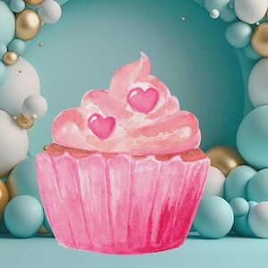 Cupcake CutOut, Cupcake Big Decor, Candyland Decoration Theme Birthday, Birthday Party Stand Up Prop, Digital Download