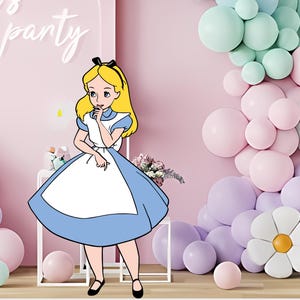 Alice In Wonderland CutOut, Alice Big Decor, Alice Decoratie Thema Baby Shower Verjaardagsfeestje, Stand Up Prop Digitale Download