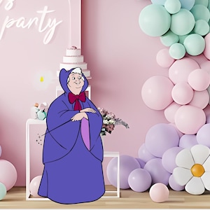 Aschenputtel Fee CutOut, süße Prinzessin Ausschnitt Dekor, Aschenputtel Party Dekoration Thema, Geburtstagsparty Stand Up Prop, DIGITAL