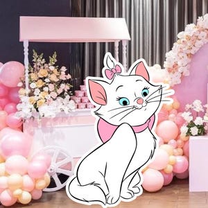 Cute cats CutOut Birthday Decoration, Marie Big Decor, Decoration Theme Birthday Party, Stand Up Prop, Digital Download