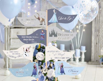 Frozen Birthday Banner, Winter Wonderland Party Garland (Digital Download)
