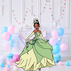 Tiana and the Frog CutOut, Tiana Princess Big Decor, Tiana Party Decoration Theme, Birthday Party, Stand Up Prop, Digital Download