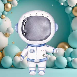 Boy Astronaut Cutout, Outer Space Cutout Decor, Space Party Decoration Theme Baby shower Or Birthday Party Stand Up Prop, Digital Download
