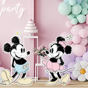 Digital Mickey & Minnie Decorations – Large Printable Cutouts for Party, DIGITAL Download