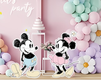 Digital Mickey & Minnie Decorations – Large Printable Cutouts for Party, DIGITAL Download