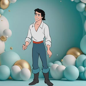 Eric Cutout, Ariel Cutout Decor, Ariel Party Decoration Theme Baby shower Or Birthday Party Stand Up Prop, Digital Download
