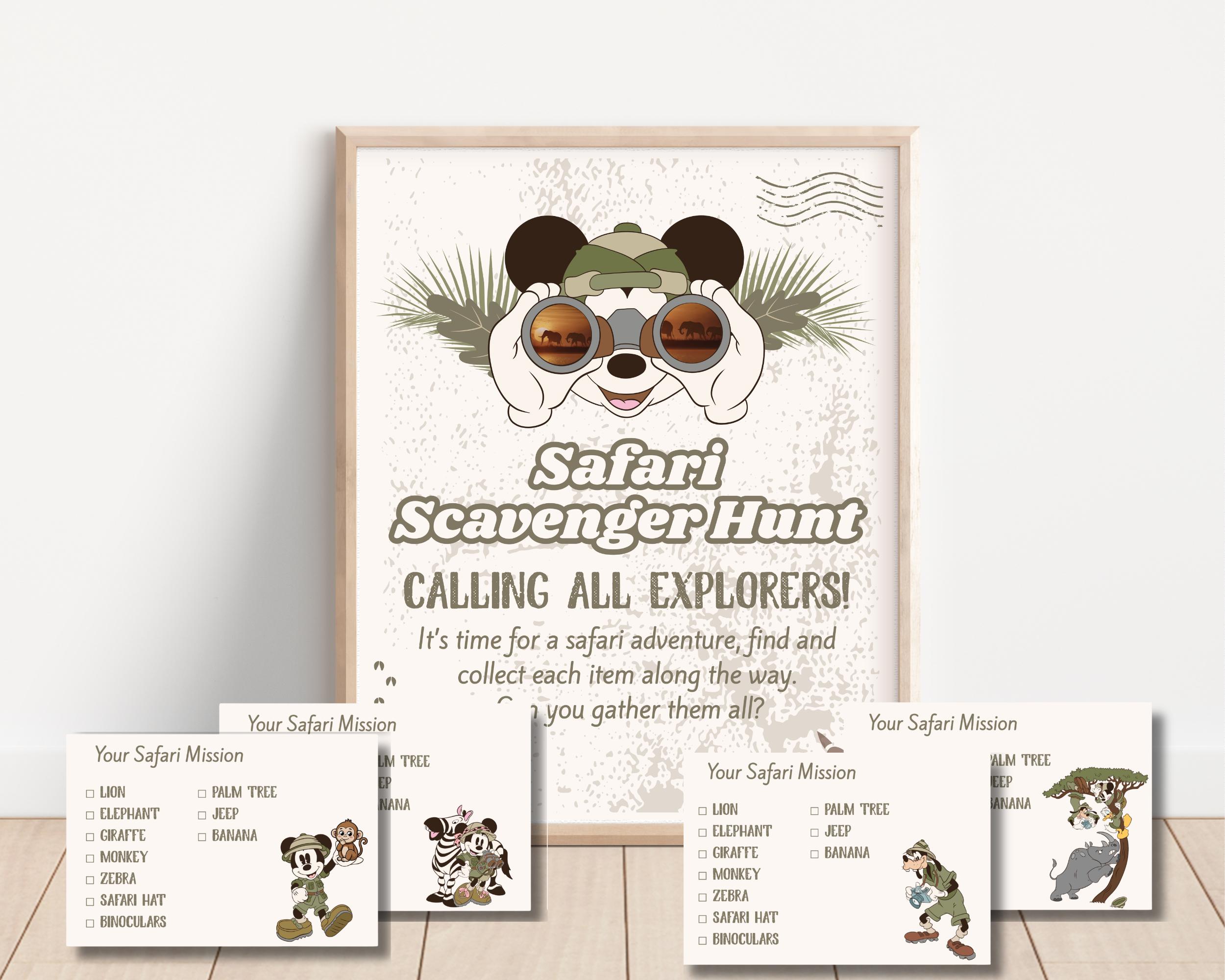 Safari Scavenger Hunt Game, Kids Birthday Activity, Jungle Adventure ...
