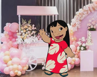 Wycinanka Lilo z brokatem, dekoracja na imprezę, baby shower lub urodziny (do pobrania w wersji cyfrowej)