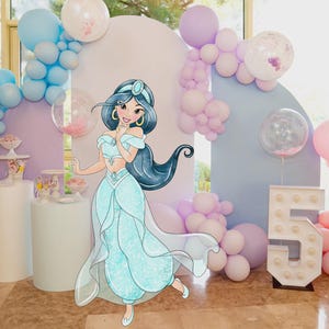 Jasmine Princess Cutout, Princess Cutout Decor, Aladdin Party Decoration Theme Baby shower Or Birthday Party Stand Up Prop, Digital Download