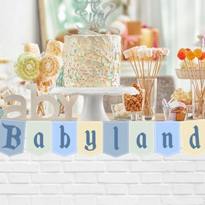 Babyland Baby Shower Banner Sign, Mouse Theme Baby Shower Party, Welcome Sign, Table Sign, Digital Download