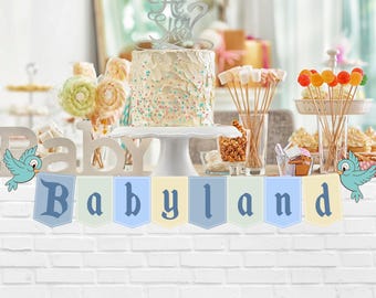 Babyland Baby Shower Banner Sign, Mouse Theme (Digital Download)