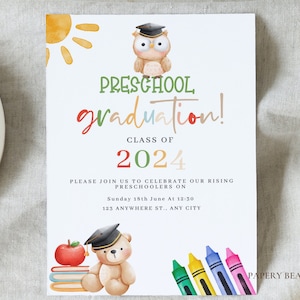 Druckbare Vorschulabschluss Einladung Vorlage, Vorschulabschluss, Kindergarten Abschluss, Grundschulabschluss, digitaler Download