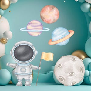 Boy Astronaut Cutout, Outer Space Cutout Decor, Space Party Decoration Theme Baby shower Or Birthday Party Stand Up Prop, Digital Download