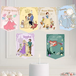 Printable Disney Princess Birthday Banner, Party Decoration, Digital Download Princess Birthday Decor, Digital Download