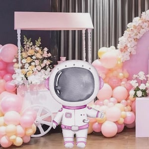 Girl Astronaut Cutout, Outer Space Cutout Decor, Space Party Decoration Theme Baby shower Or Birthday Party Stand Up Prop, Download
