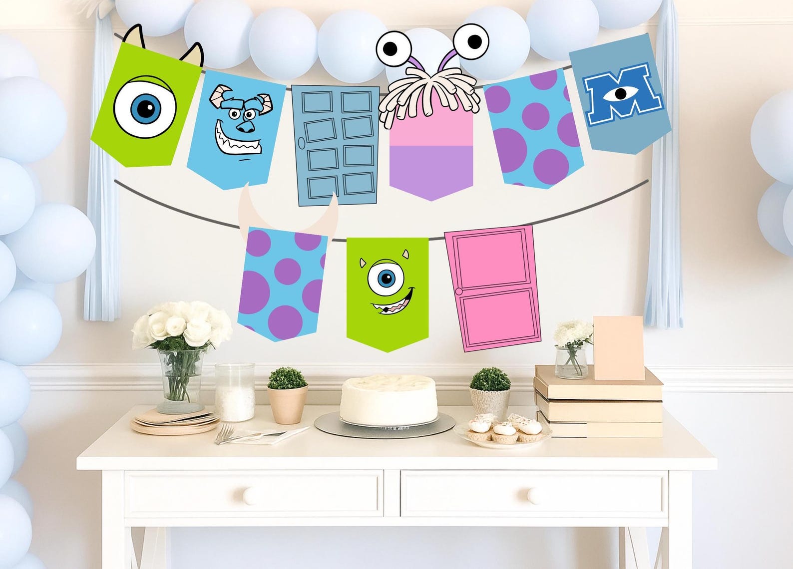 Monsters Inc. Birthday Banner, Pixar Party Decor (digital Download) - Etsy